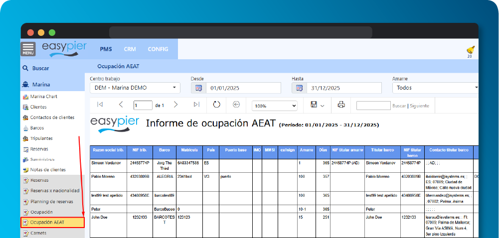 Informe ocupación AEAT